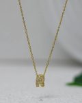 litter R gold necklace