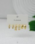 white struas gold earring set
