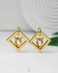 gold square earring