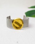 wide silver & gold bracelet