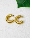 gold mount circle earring