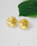 gold rose struas earring