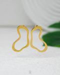 gold wave earring