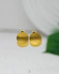 double curve circle gold earring