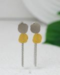 gold & silver fingerprint earring