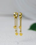 double gold heart mouse earring