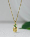 mini gold straus pineapple necklace