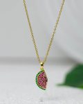 mini straus half Watermelon necklace