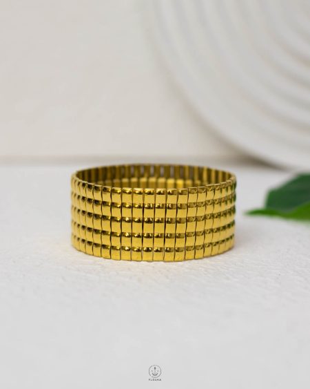 gold wide Square bracelet