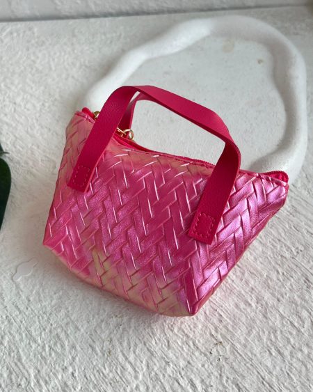 mini metallic hot fuchsia bag