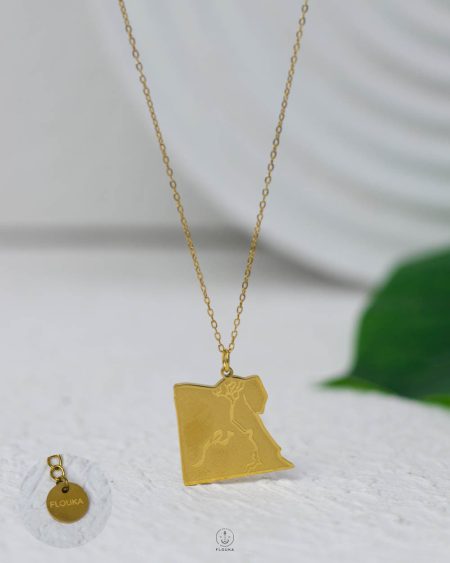 Egypt gold map necklace