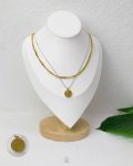 double layer silver mouse & gold Elizabeth necklace