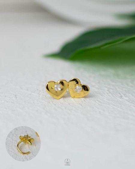 gold heart straus fake piercing