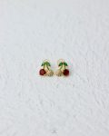 golden cherry bloom earring