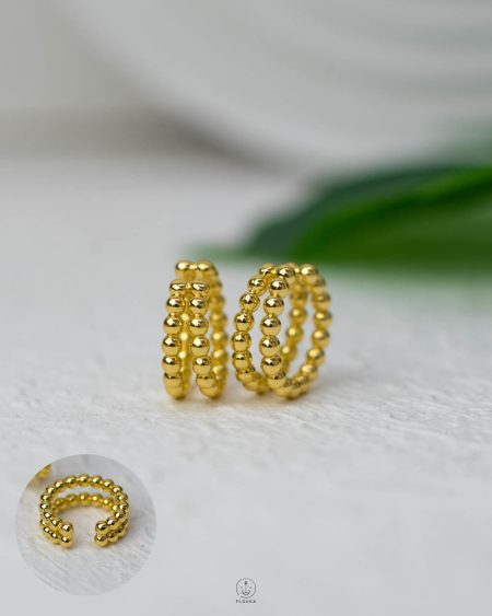 double layer gold mini balls fake piercing