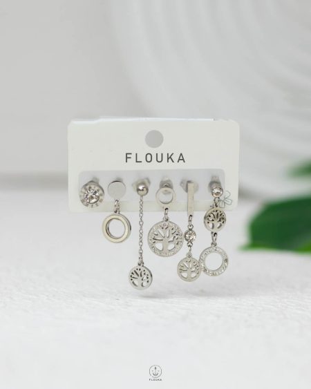 silver Timberland earring set