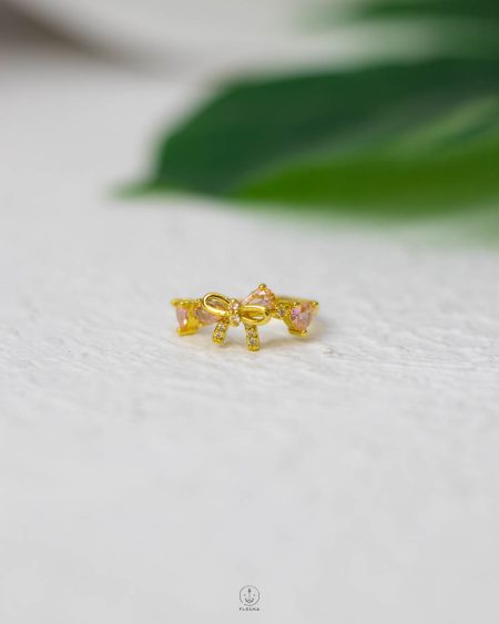 pink heart & tie pandora ring