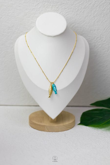 gold fish necklace
