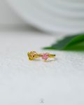 pink heart gold ring