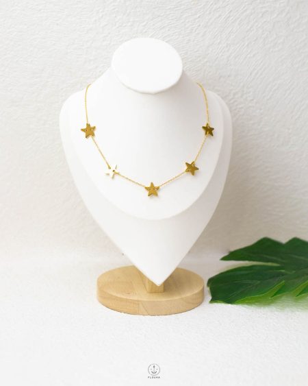 many gold stars necklace