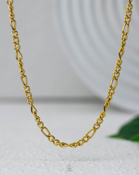 tiny gold figaro necklace