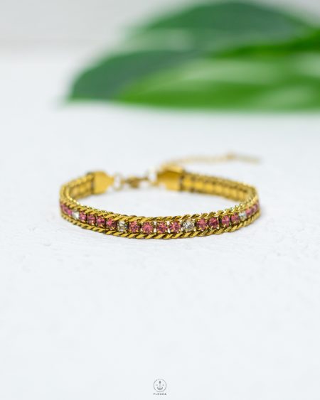 mix pink & gold tennis bracelet