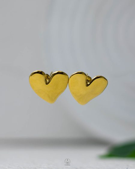 gold heart earrings