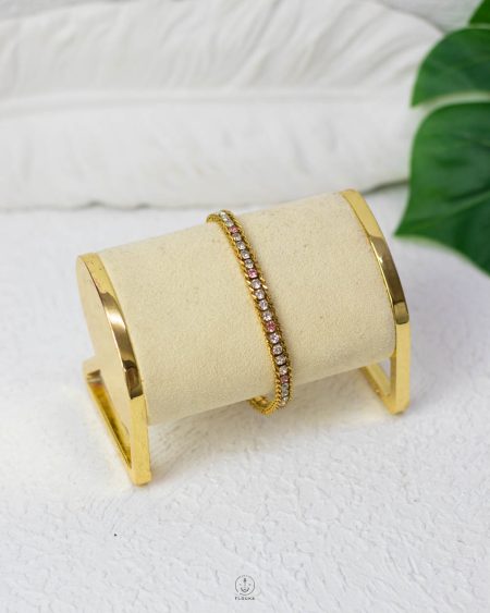 mix white & pink tennis bracelet