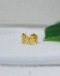 free size gold flower with beads ring