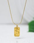 gold space bar necklace