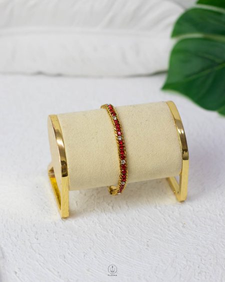 mix red & white tennis bracelet