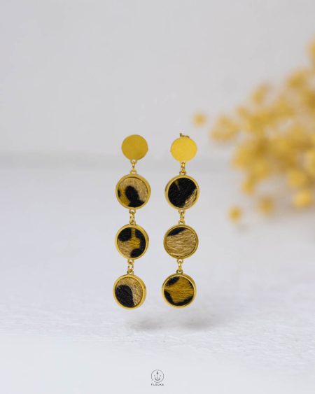 gold tiger earrings