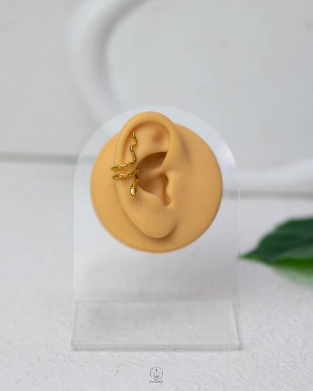 gold snake fake piercing