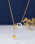 double gold heart necklace