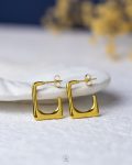 gold square earring