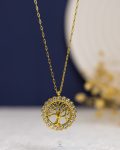 gold struas tree necklace