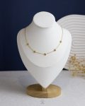 white struas rose gold necklace