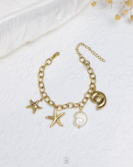 gold seashell bracelet
