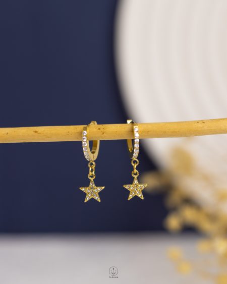 gold straus star earring