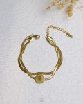 double layer gold snake elizabeth bracelet