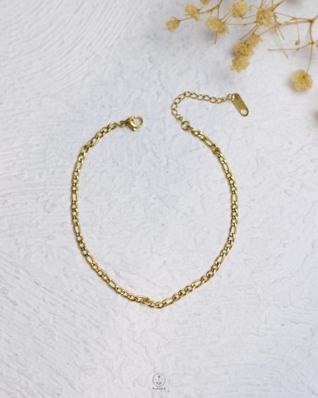 tiny gold figaro bracelet