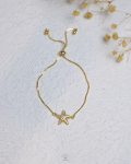 tiny free size gold seastar tennis bracelet