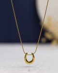gold Horseshoe mouse necklace