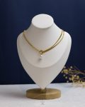 white Pearl beads gold rope necklace