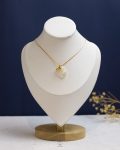 white rasin seashell & whale gold mouse necklace