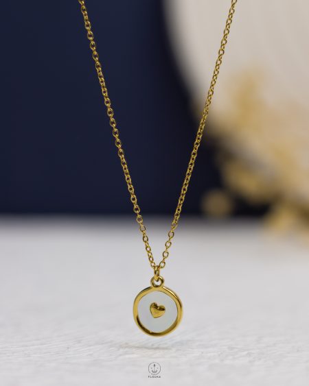 white heart rasin necklace