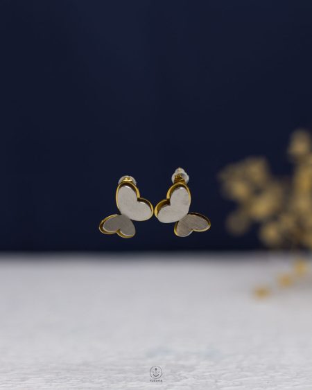 mix silver & gold butterfly earrings