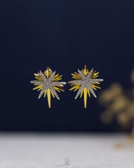 gold space star earrings