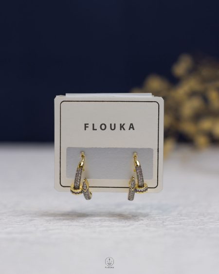 silver struas nail gold earrings