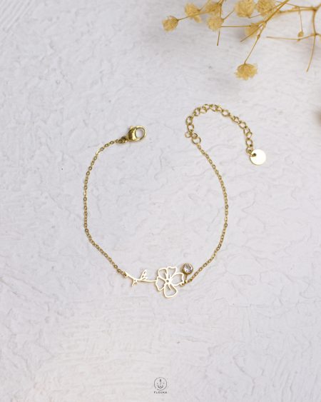 tiny gold flower bracelet
